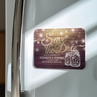 Enregistrer La Date Rustique Bois Mason Jar Éclair