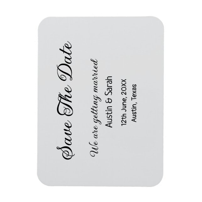 Magnet Flexible Enregistrer la date scanne QR site Web mariage tex (Vertical)