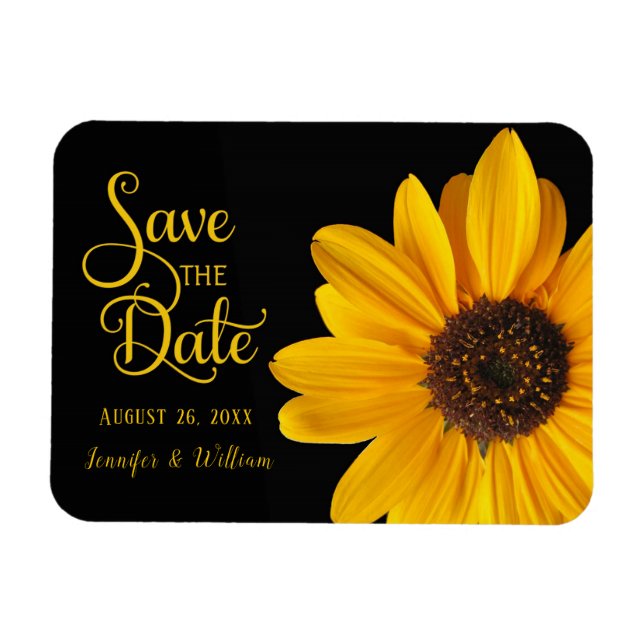 Magnet Flexible Enregistrer la date, tournesol (Horizontal)