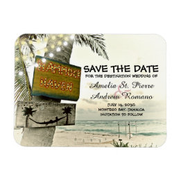 Magnet Flexible Enregistrer la date Vintage Romantic Beach Destina