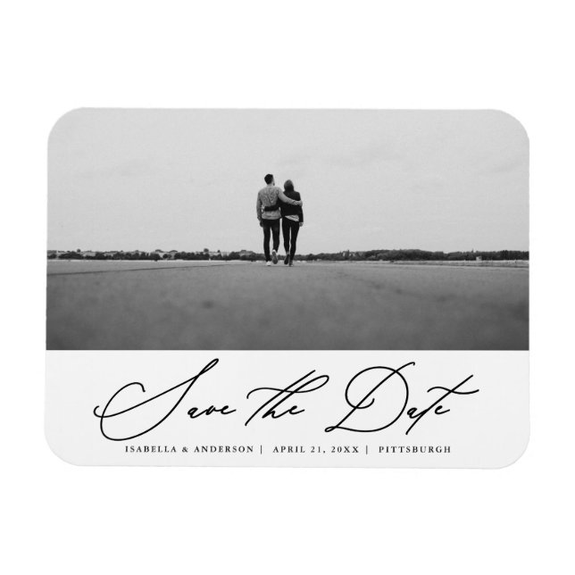 Magnet Flexible Enregistrer la photo du Mariage photo du script de (Horizontal)