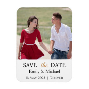 Magnet Flexible Enregistrer la photo Faire-part de mariage date