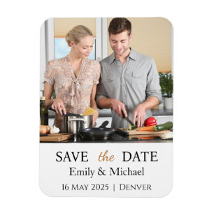 Magnet Flexible Enregistrer la photo Faire-part de mariage date