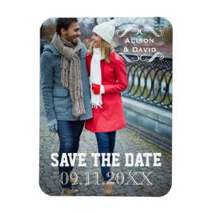 Magnet Flexible Enregistrez la date minimale photo de mariage simp