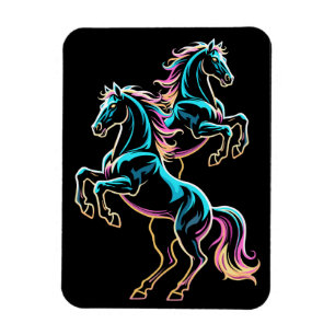 Magnet Flexible Enseigne au néon Cheval Style Rétro Glitch