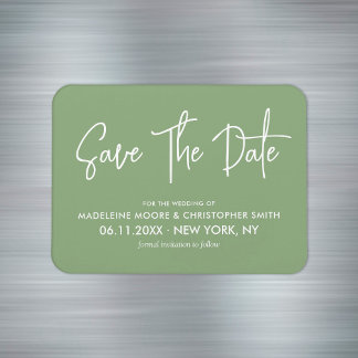 Magnet Flexible Épingle de calendrier moderne calligraphie Vert Sa