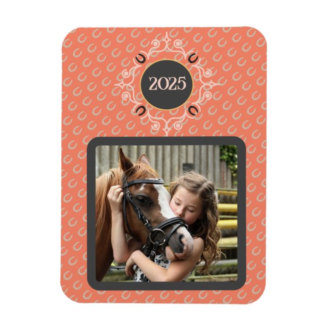 Magnet Flexible Equestria Custom Text Lucky Horse Shoe Photo (Vertical)