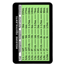 Équivalents de mesure Pear Green Refrigerator Magn