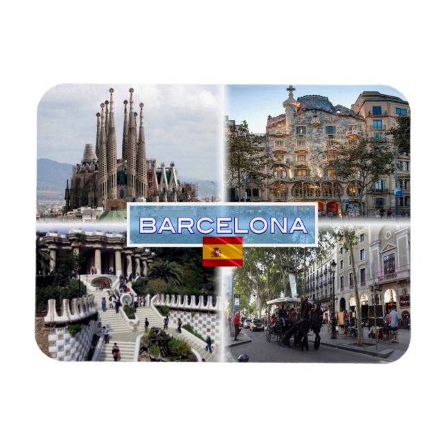 Magnet Flexible ES Barcelona - Sagrada Familia - Casa Batllo (Horizontal)
