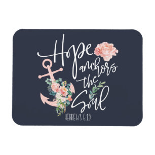 Magnet Flexible Espoir Ancre L'Âme Floral Religieux