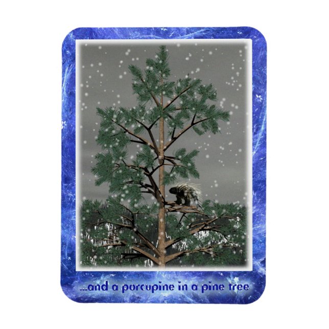Magnet Flexible Et Une Porcupine Dans Un Pin Tree (Vertical)