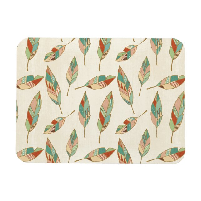 Magnet Flexible Étape Geo Sud-Ouest | Motif de plumes géométriques (Horizontal)