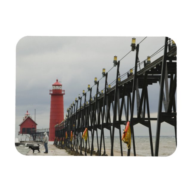Magnet Flexible États-Unis, Michigan, Lake Michigan Shore, Grand H (Horizontal)