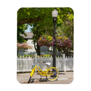 Magnet Flexible États-Unis, Michigan, Mackinac Island. Vélo jaune