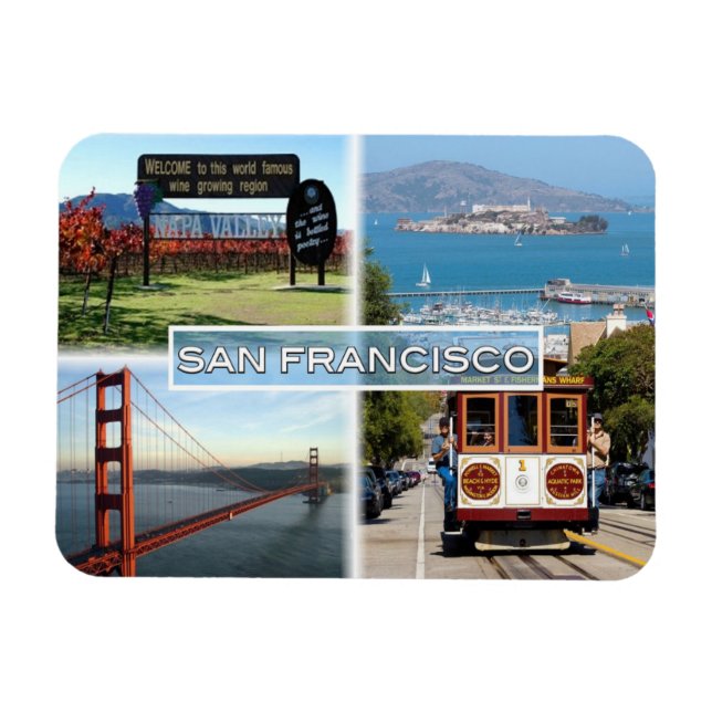 Magnet Flexible États-Unis San Francisco - Napa Valley Golden Gate (Horizontal)