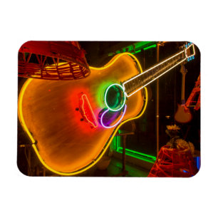 Magnet Flexible États-Unis, Texas, Austin. Guitare néon au chantag