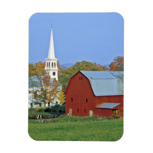 Magnet Flexible États-Unis, Vermont, Peacham. Une grange rouge et