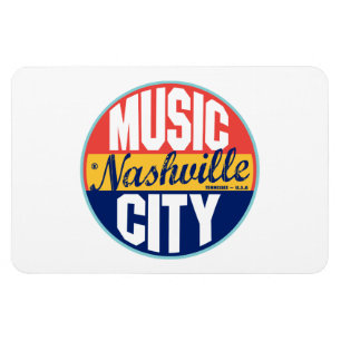 Magnet Flexible Étiquette vintage de Nashville