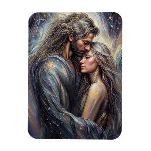 Magnet Flexible Étreinte céleste Nuit étoilée romantique