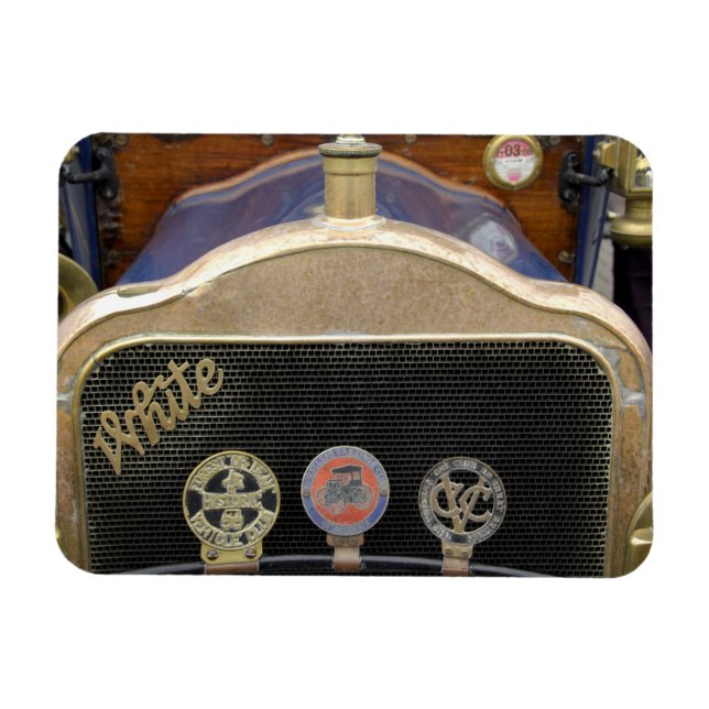 Magnet Flexible Europe, Irlande, Dublin. Voiture ancienne, Blanche (Horizontal)
