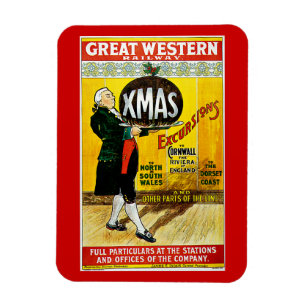 Magnet Flexible Excursions de Noël du Great Western Railway