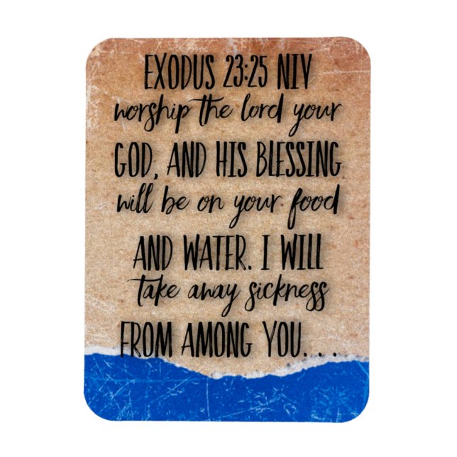 Magnet Flexible Exode 23:25 Verset de la Bible  (Vertical)