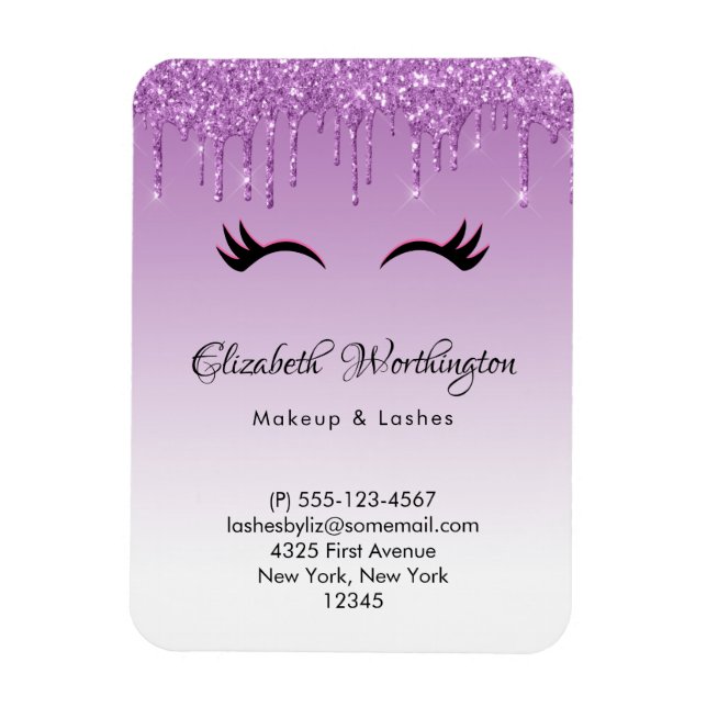 Magnet Flexible Eyelashes rose et noir élégant sur Parties scintil (Vertical)