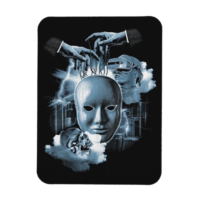 Magnet Flexible Faceless - Techno-Goth Streetwear Design (Vertical)