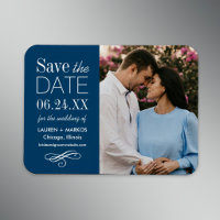 Faire part de date de mariage en bleu marine avec 