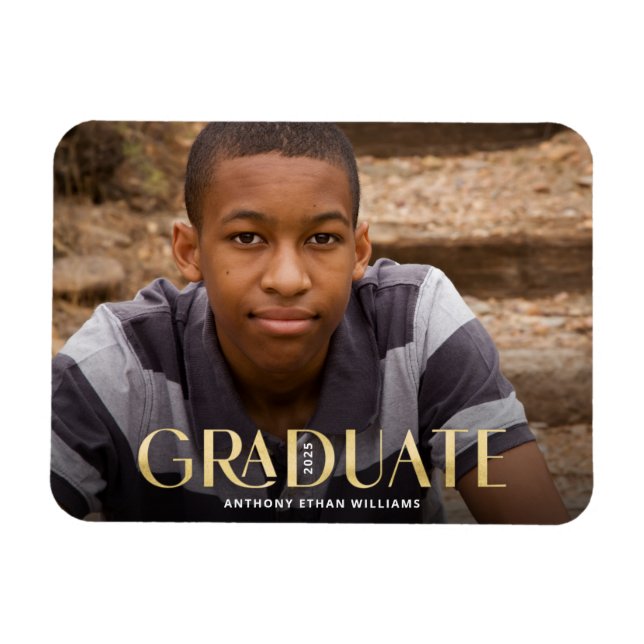 Magnet Flexible Faire-part de graduation de la photo de superposit (Horizontal)