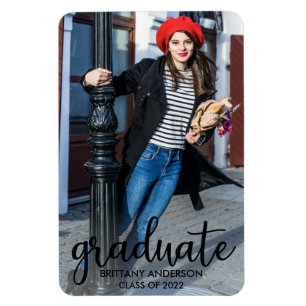 Magnet Flexible Faire-part de graduation de script moderne