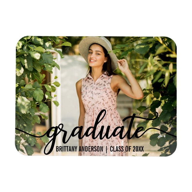 Magnet Flexible Faire-part de graduation de script moderne (Horizontal)