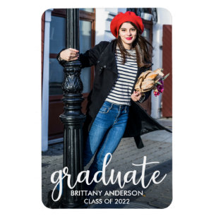 Magnet Flexible Faire-part de graduation photo de script moderne