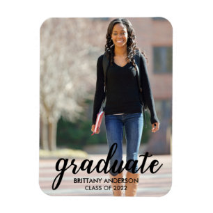 Magnet Flexible Faire-part de graduation photo de script moderne