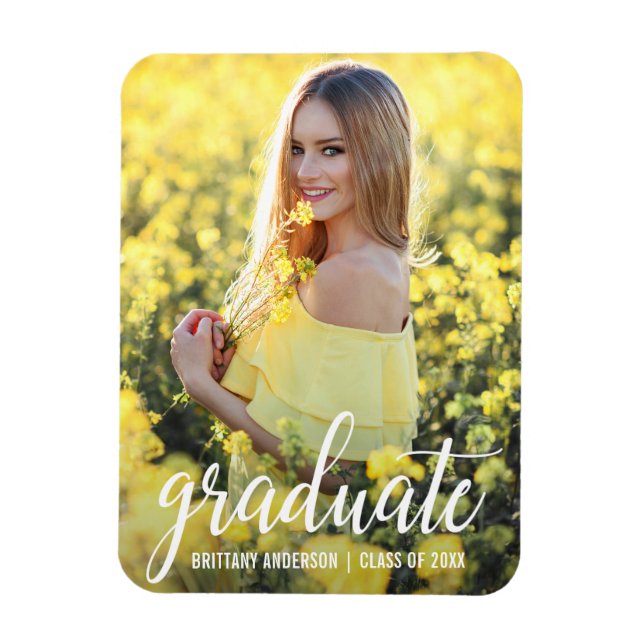 Magnet Flexible Faire-part de graduation photo moderne W (Vertical)