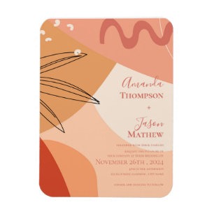 Magnet Flexible Faire-part de mariage Abstrait en terre cuite dess