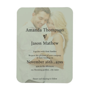 Magnet Flexible Faire-part de mariage de style Vellum Vert Sage do