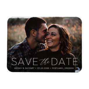 Magnet Flexible Faire-part de mariage moderne avec superposition b