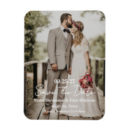 Magnet Flexible Faire-Part de Mariage Photo à Script Moderne