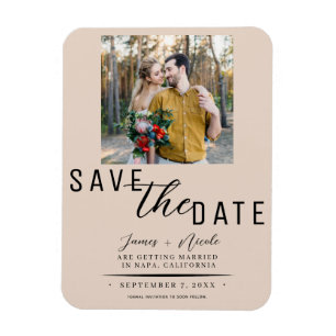 Magnet Flexible Faire-part de mariage photo avec bisque d'amande