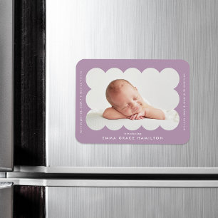 Magnet Flexible Faire-part de naissance avec cadre arrondi moderne
