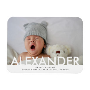 Magnet Flexible Faire-part de naissance de bébé garçon avec photo