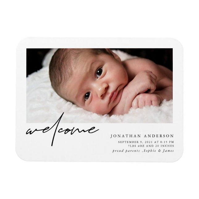Magnet Flexible Faire-part de naissance de bienvenue (Horizontal)