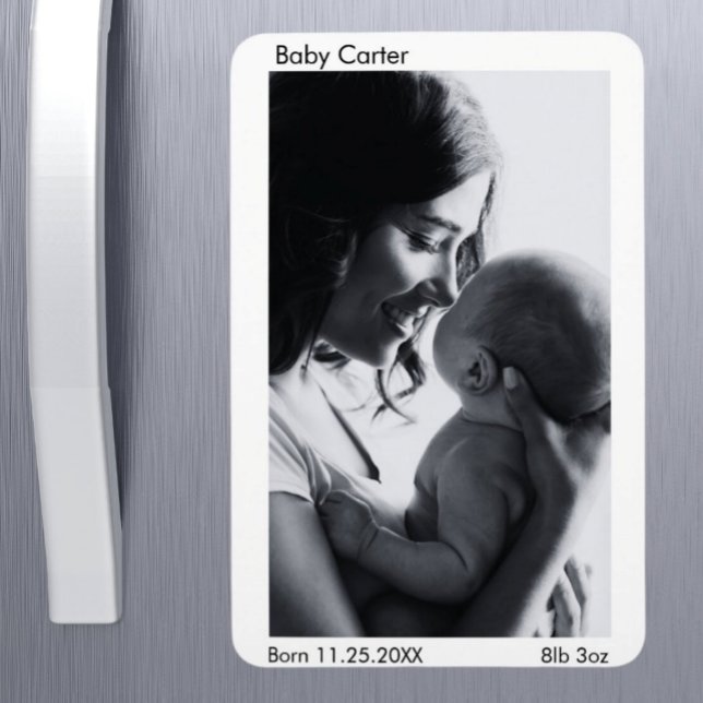 Magnet Flexible Faire-part de naissance de grossesse - Aimant phot (Pregnancy Birth Announcement - Custom Photo Fridge Magnet)
