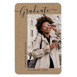 Magnet Flexible Faire-part moderne minimaliste Kraft 1 photo Grad