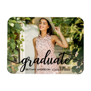 Magnet Flexible Faire-part photo de graduation en calligraphie ten