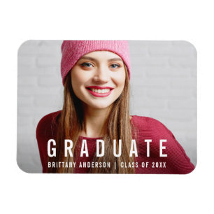 Magnet Flexible Faire-part photo de graduation moderne W