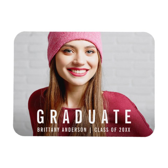 Magnet Flexible Faire-part photo de graduation moderne W (Horizontal)