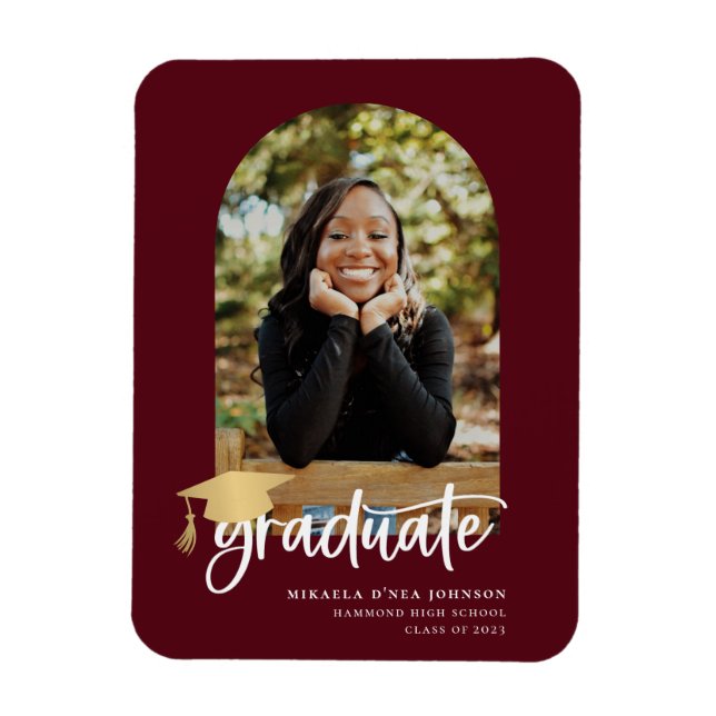 Magnet Flexible Faire-part photo Jouer Script Graduation (Vertical)