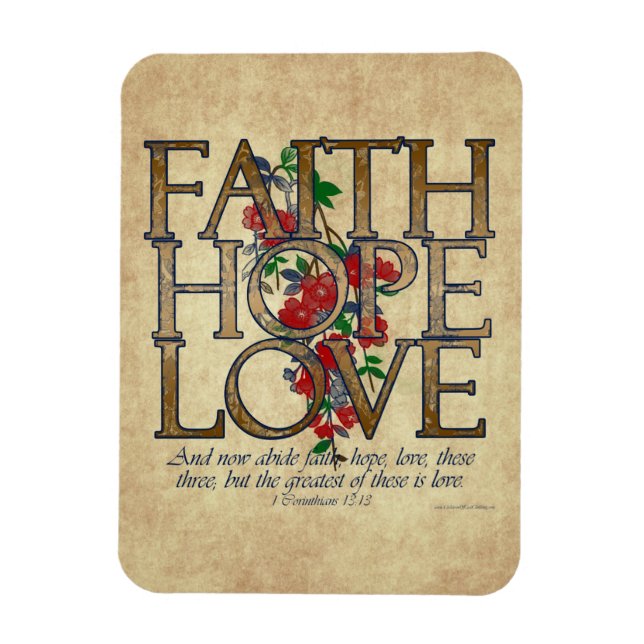 Magnet Flexible Faith Hope Love Christian Bible Verse (Vertical)